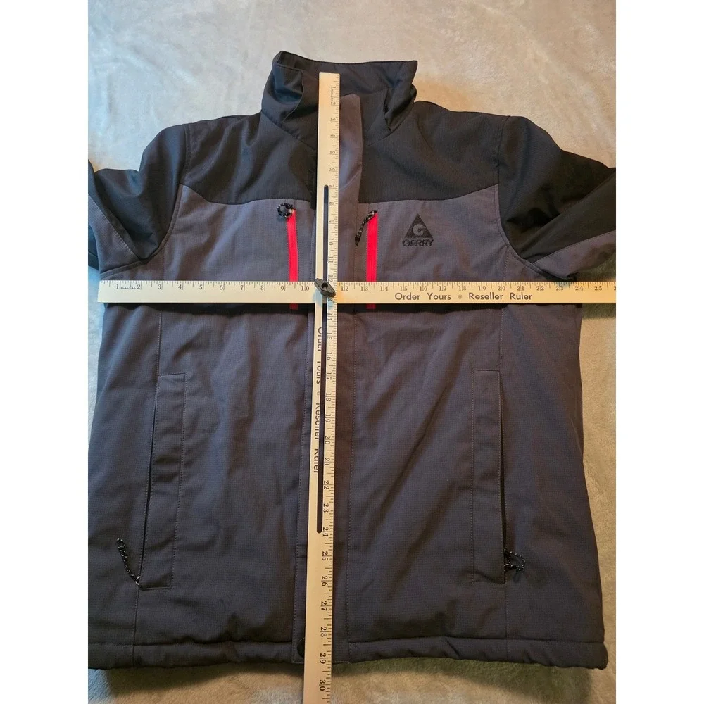 Gerry Jacket Mens Size L Gray Multicolor Ripstop Full Zip Hiking Snow Nature